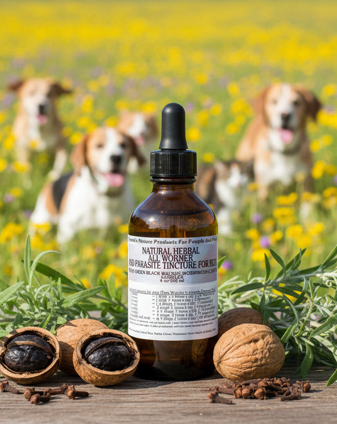 Natural Herbal All Wormer And Parasite Tincture For Pets - Kerstin's Nature Products